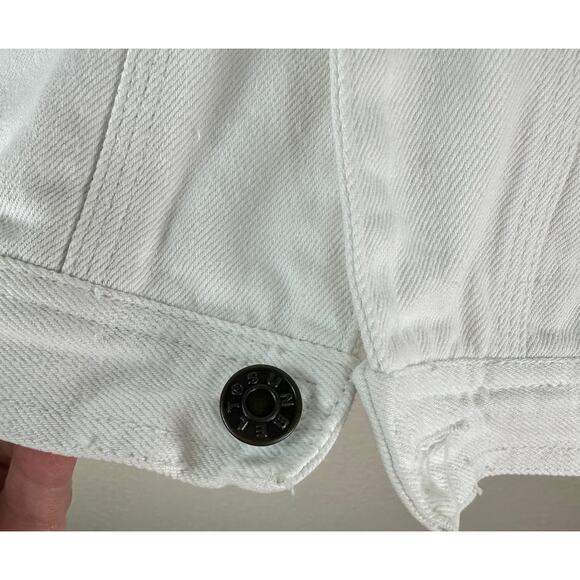 Vintage Sunbelt White Denim Jacket Women’s Large Y2K Festival Cottagecore - Picture 6 of 8